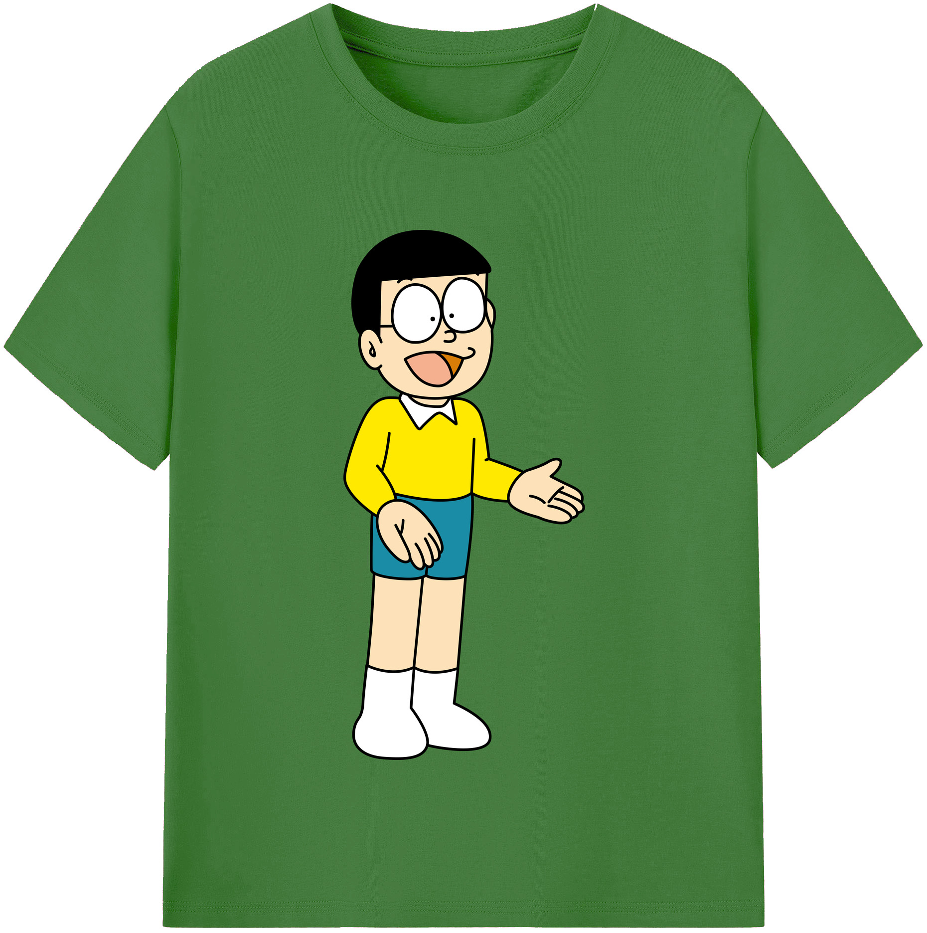 （画像用） ドラえもん 野比 のび太 Doraemon Nobita Nobi レディースカジュアルプリントTシャツ（綿100％）